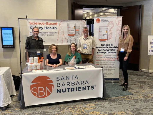 Santa Barbara Nutrients team at PKD Walks stall promoting kidney health awareness.